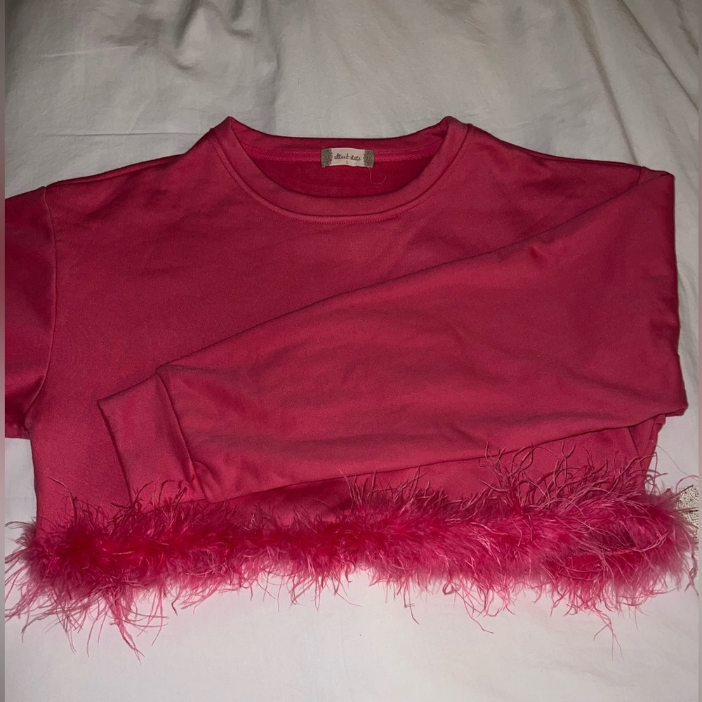 Cropped Feather Sweatshirt